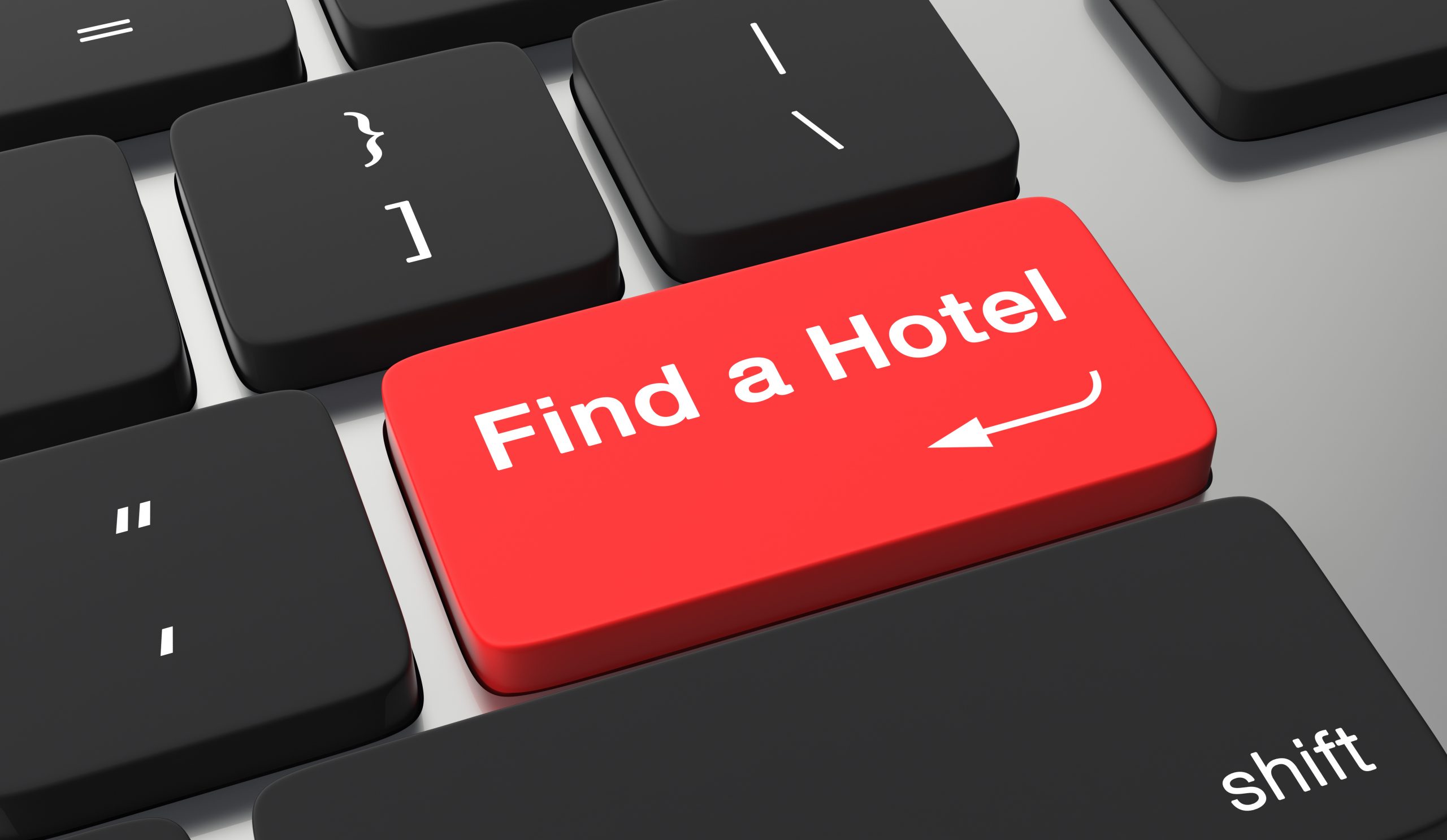 Find a hotel button on keyboard.